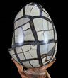 Septarian Dragon Egg Geode - Black Crystals #72046-3